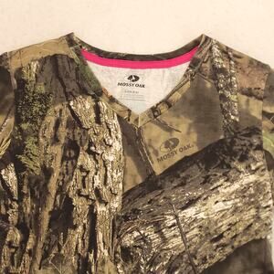 Mossy Oak Casual V Neck Long Sleeve T Shirt Womens Size Small S Camo